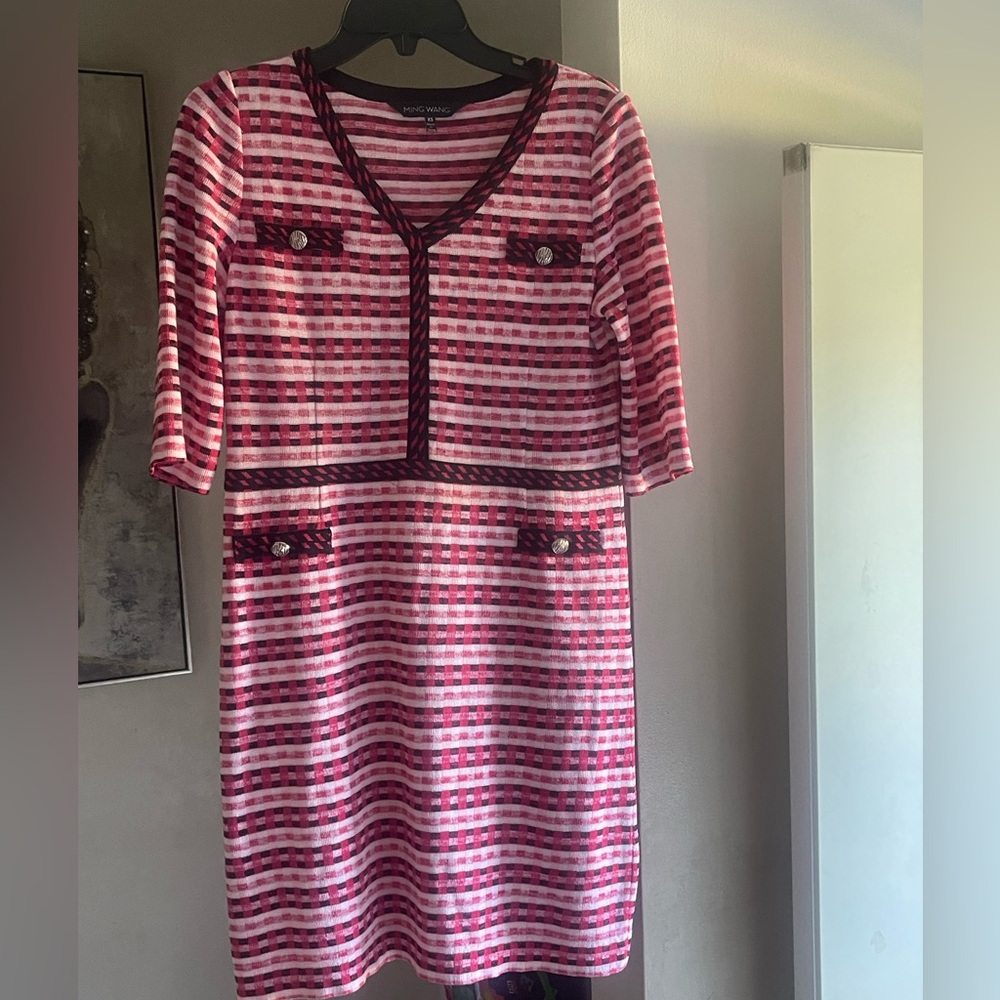Women’s Pink & Black Ming Wang Sweater Dress